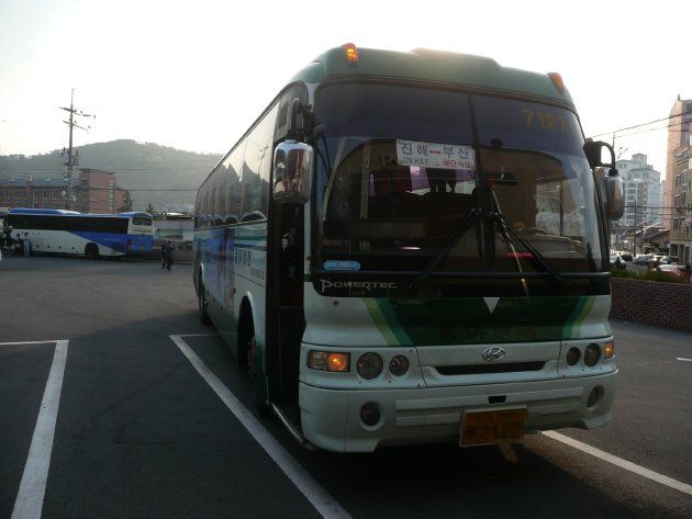 釜山行きのバス