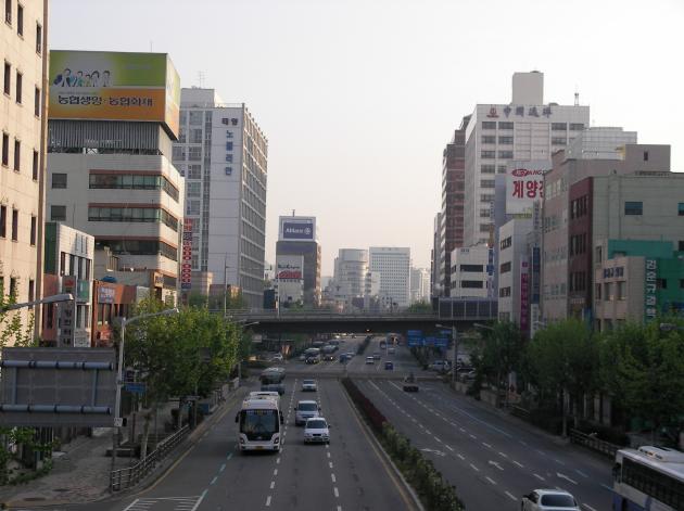 東横イン釜山駅2の周辺から撮影した釜山駅方面の風景