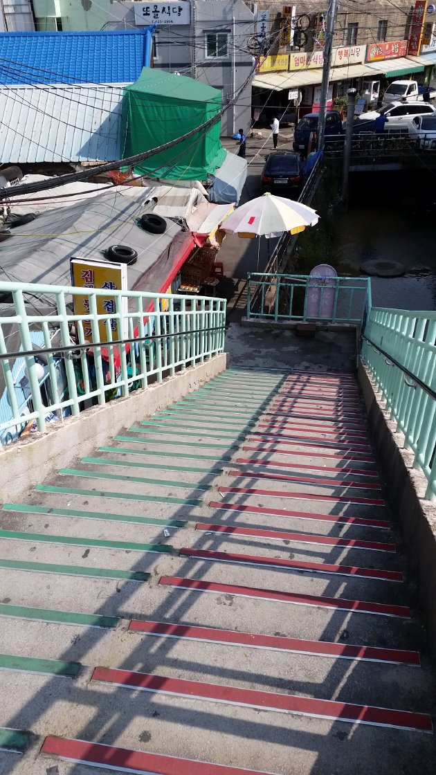 クルム鉄橋の東側の階段