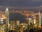 国際金融センターと中国銀行ビルの夜景